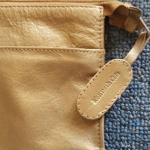 Kenneth Cole Designer Gold Leather Clutch